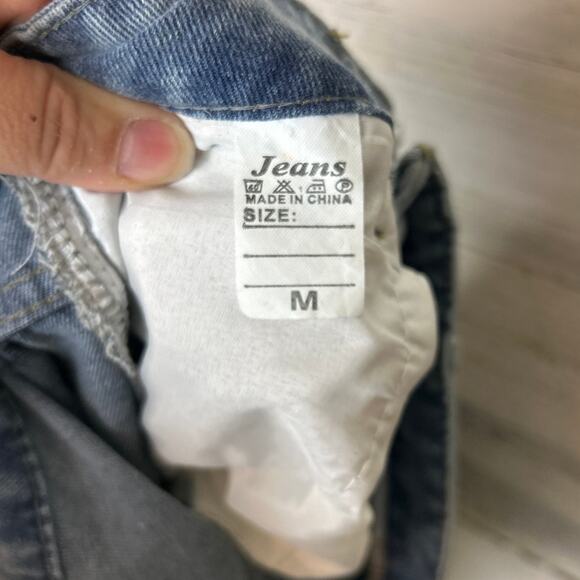 Women’s Medium Boho Star Distressed Straight Leg Denim blue Jeans boho - Picture 6 of 6